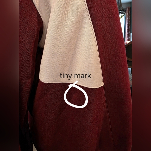 Nike Men's Size Small Hybrid Fleece Sweatshirt Burgundy White Black Swoosh - Picture 6 of 11